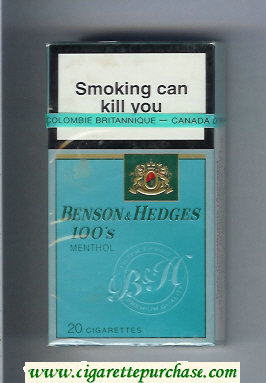 Benson & Hedges Menthol 100's cigarettes Filter Tipped Premium Quality Menthol